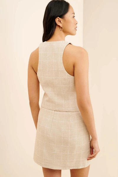 Madewell Linen Postage Stamp Mini Skirt