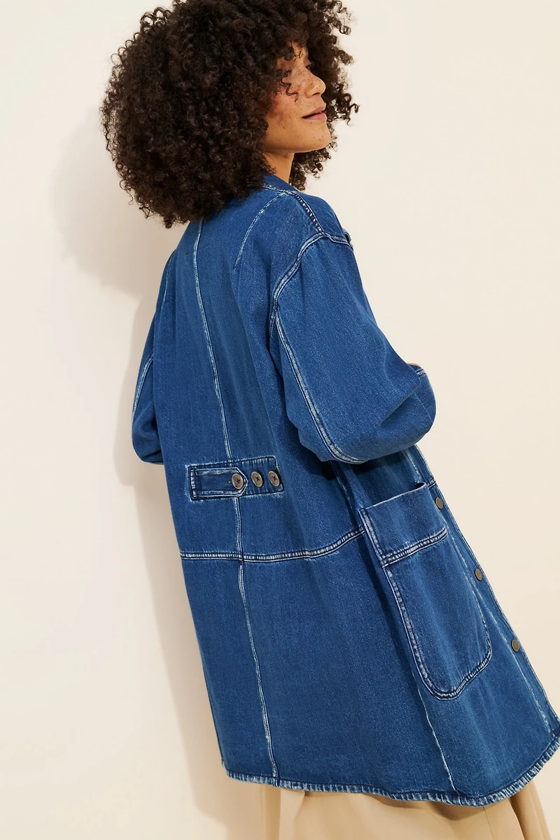 Pilcro Utility Denim Long Chore Jacket