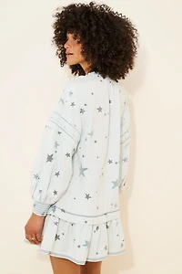 Pilcro Long-Sleeve V-Neck Button-Front Mini Shirt Dress