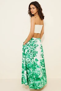 Maeve The Jacie Poplin Printed Midi Skirt
