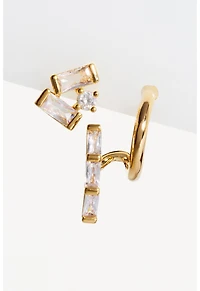 Geometric Crystal Huggie Earrings, Set of 2