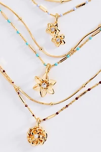 Birth Flower Necklaces, Set of 2
