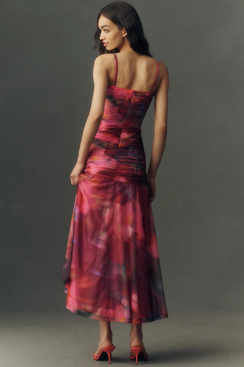Hutch Drop-Waist Mesh Maxi Dress