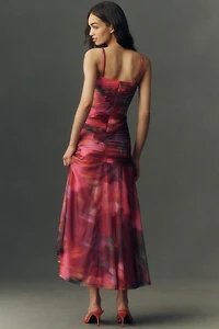 Hutch Drop-Waist Mesh Maxi Dress