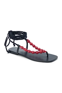 Matisse Elvie Beaded Ankle-Wrap Sandals