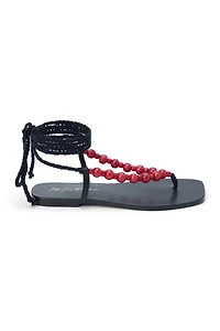 Matisse Elvie Beaded Ankle-Wrap Sandals