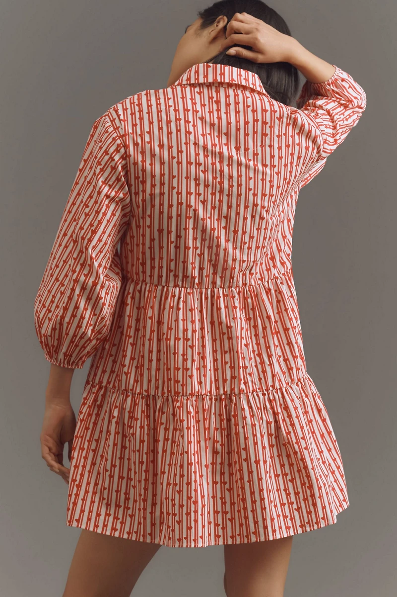 Maeve The Bettina Tiered Mini Shirt Dress