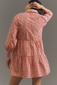 Maeve The Bettina Tiered Mini Shirt Dress