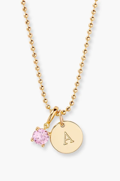 Brook & York Custom Mini Initial Birthstone Necklace