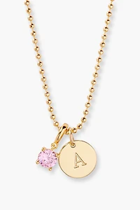 Brook & York Custom Mini Initial Birthstone Necklace