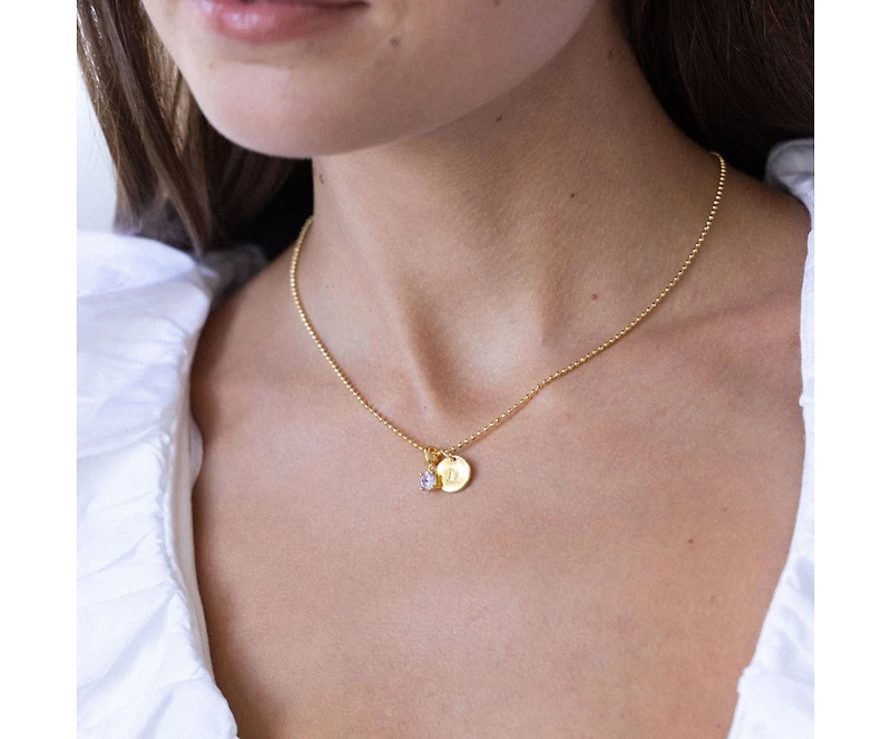 Brook & York Custom Mini Initial Birthstone Necklace