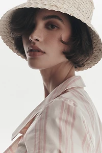 San Diego Hat Co. Rosie Straw Bow Bucket Hat