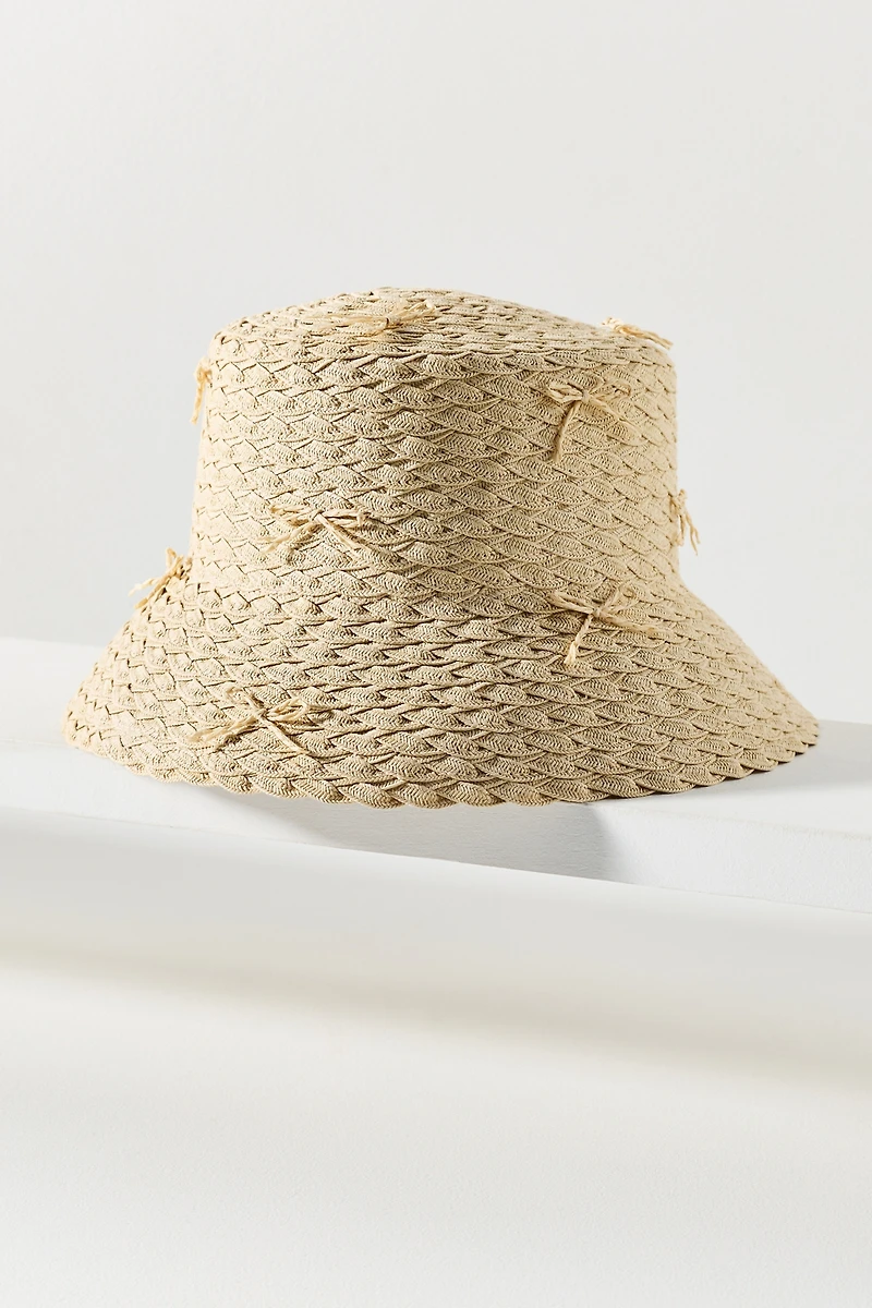 San Diego Hat Co. Rosie Straw Bow Bucket Hat
