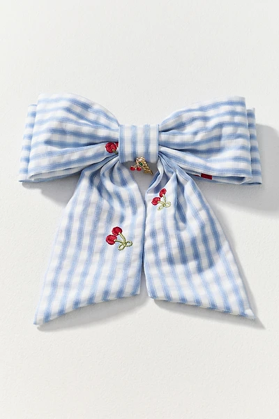 Kaxi Cherry Gingham Hair Bow