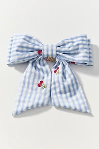 Kaxi Cherry Gingham Hair Bow