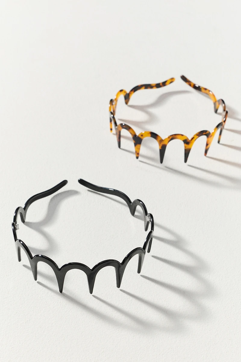 Resin Scalloped Headbands, Set of 2