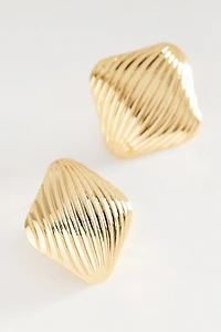 By Anthropologie Grooved Square Post Earrings