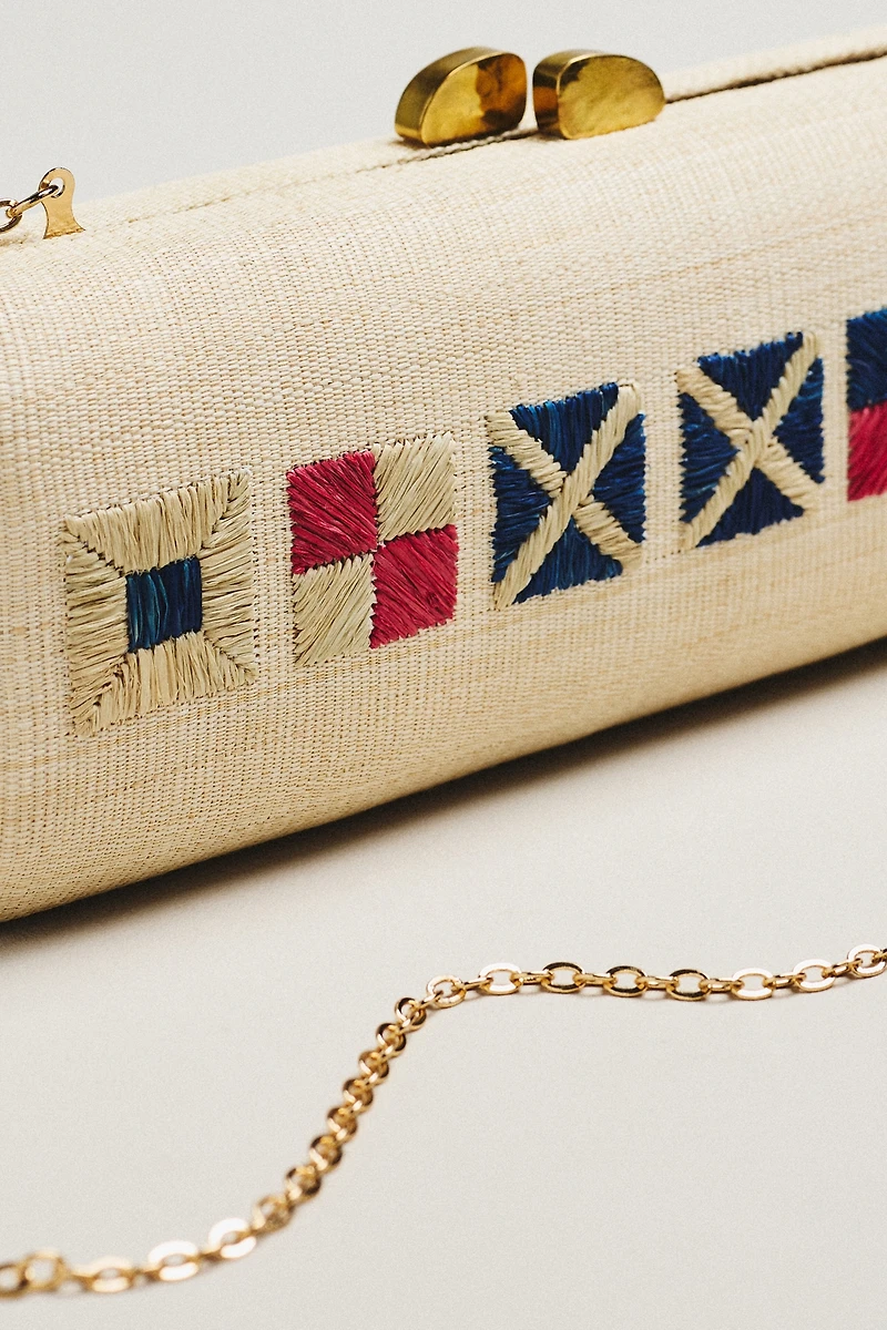 POOLSIDE Boat Flag Embroidered Clutch