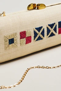 POOLSIDE Boat Flag Embroidered Clutch