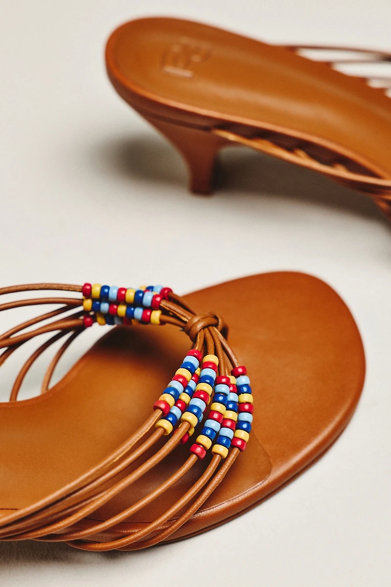 Reformation Jessica Beaded Flip-Flop Heels