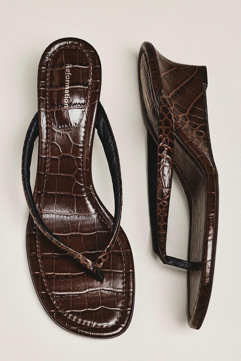 Reformation Amelia Flip-Flop Wedges