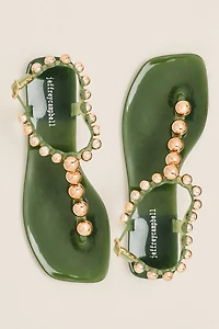 Jeffrey Campbell Plated T Strap Thong Sandals