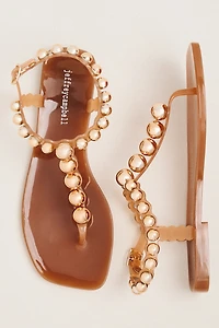 Jeffrey Campbell Plated T Strap Thong Sandals