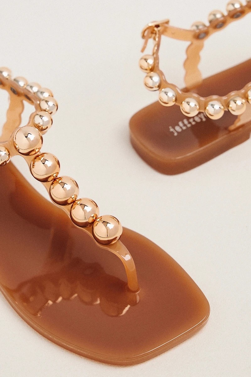 Jeffrey Campbell Plated T Strap Thong Sandals