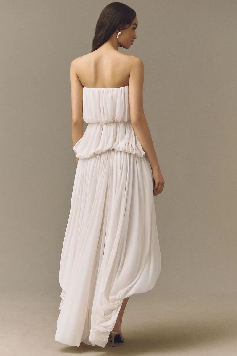 Ronny Kobo High-Low Tiered Mini Dress