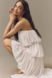 Ronny Kobo High-Low Tiered Mini Dress