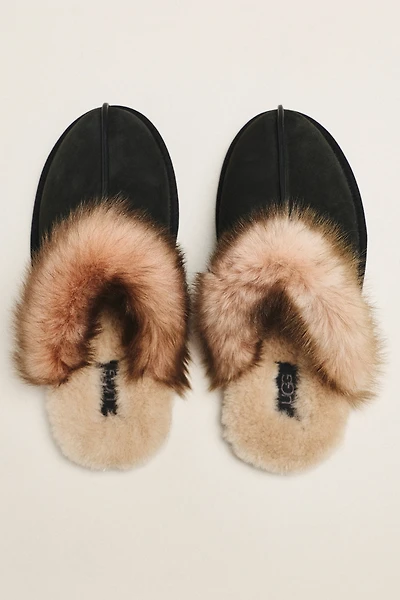 UGG® Schuffette Nubuck Fur-Trim Slippers