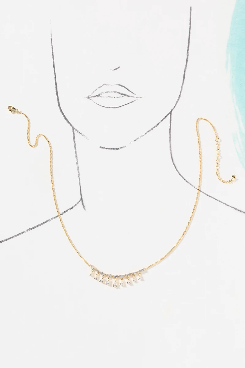 By Anthropologie Crystal Tennis Necklace