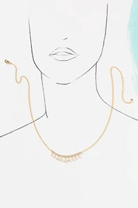 By Anthropologie Crystal Tennis Necklace