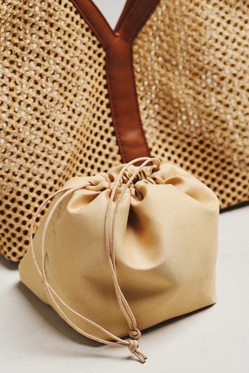 Urban Expressions Nadia Raffia Perforated Tote Bag