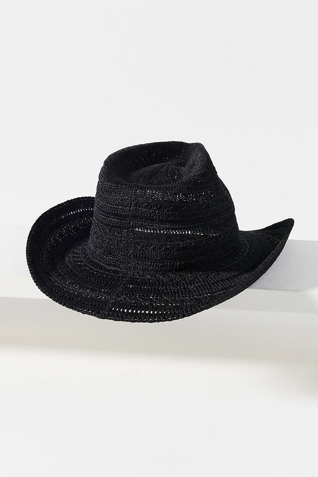Anthropologie Black Fuzzy Knit Rancher Anthropologie Packable Knit Rancher Hat at Mall of America  main image 4