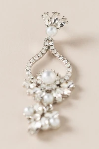 By Anthropologie Pearl and Crystal Chandelier Drop Earrings