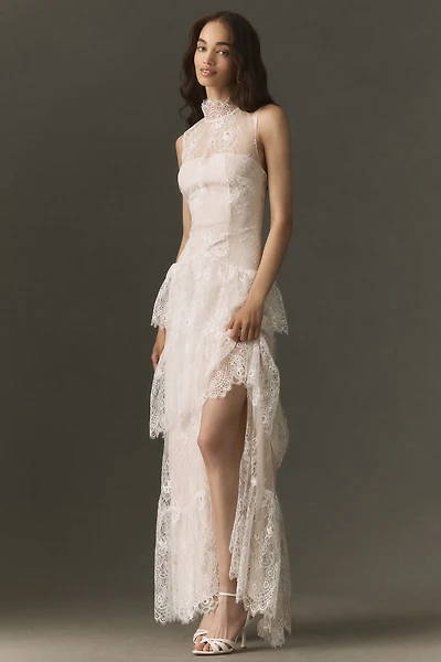 BHLDN Lace Tiered Maxi Dress