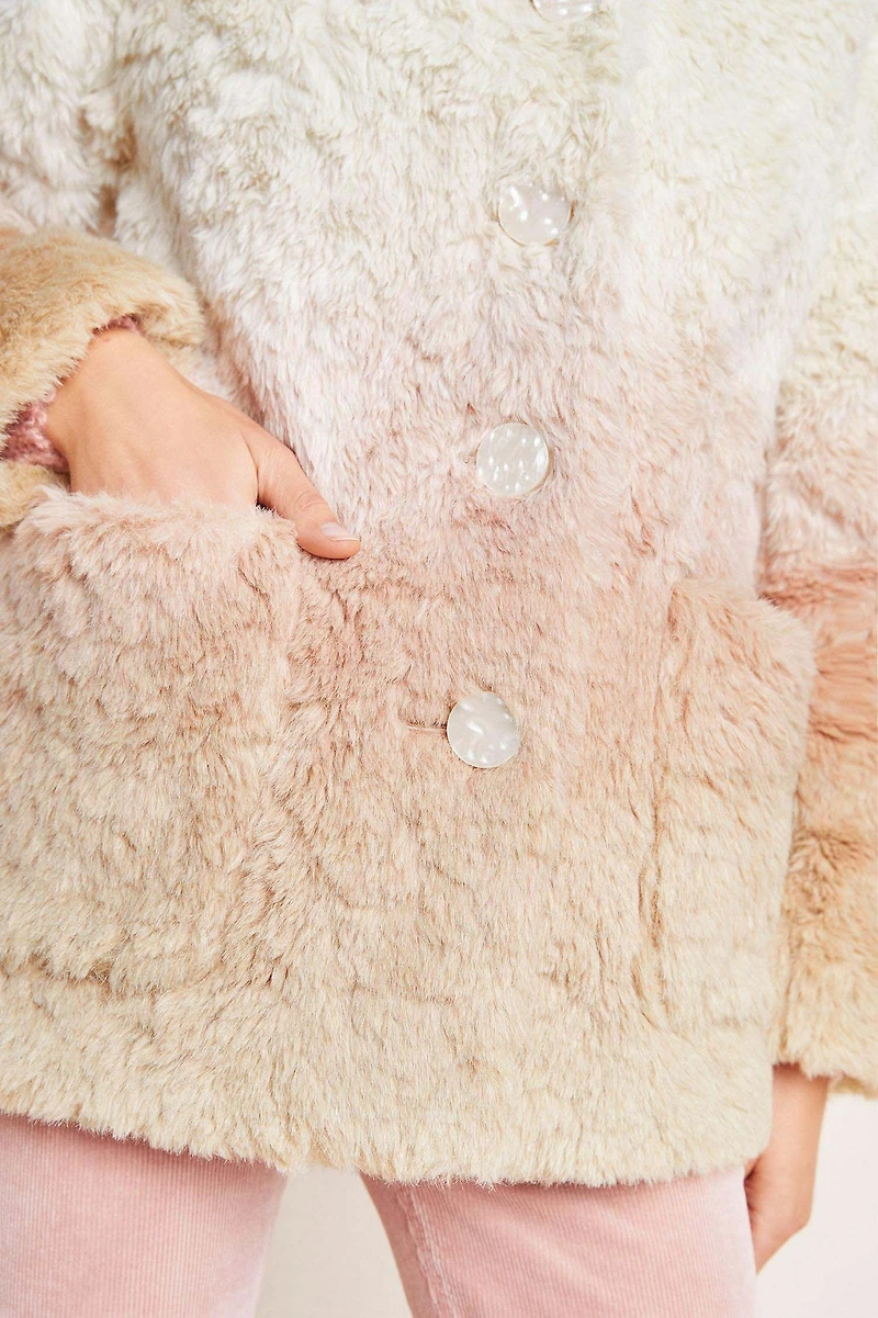 Ombré Faux-Fur Coat