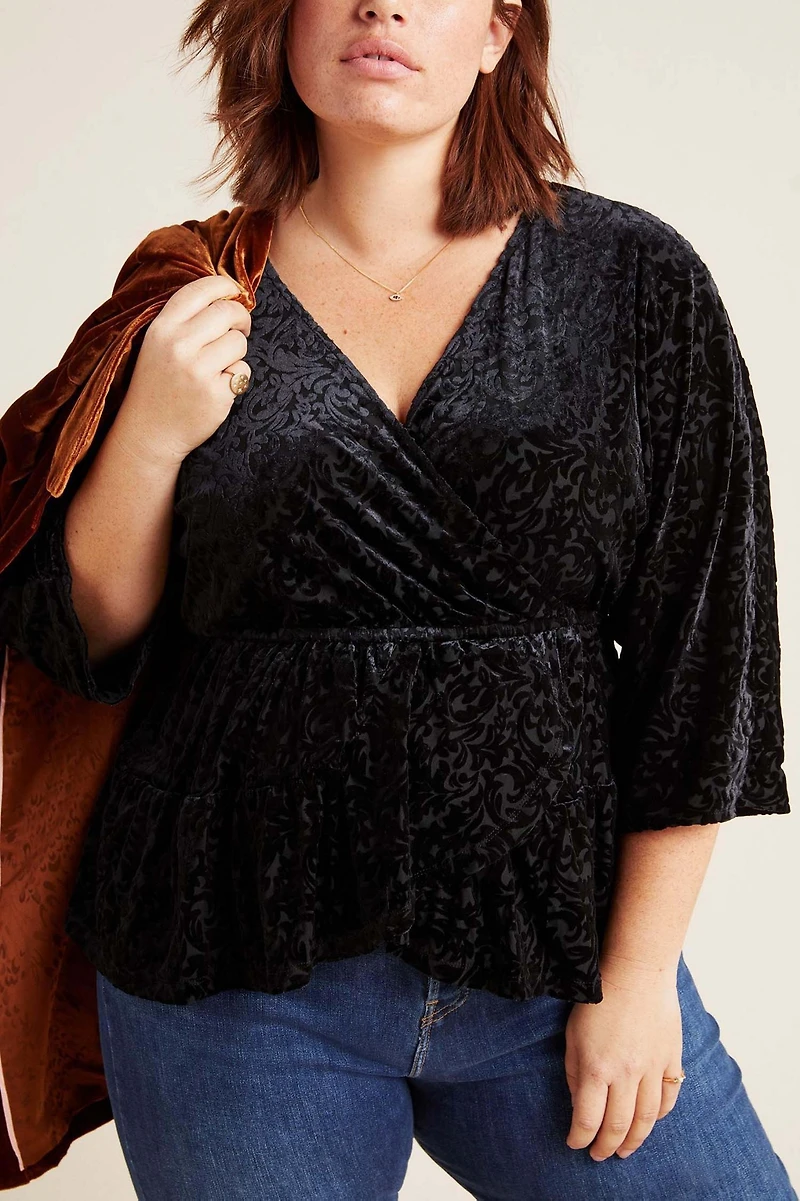 Aleksa Burnout Velvet Top