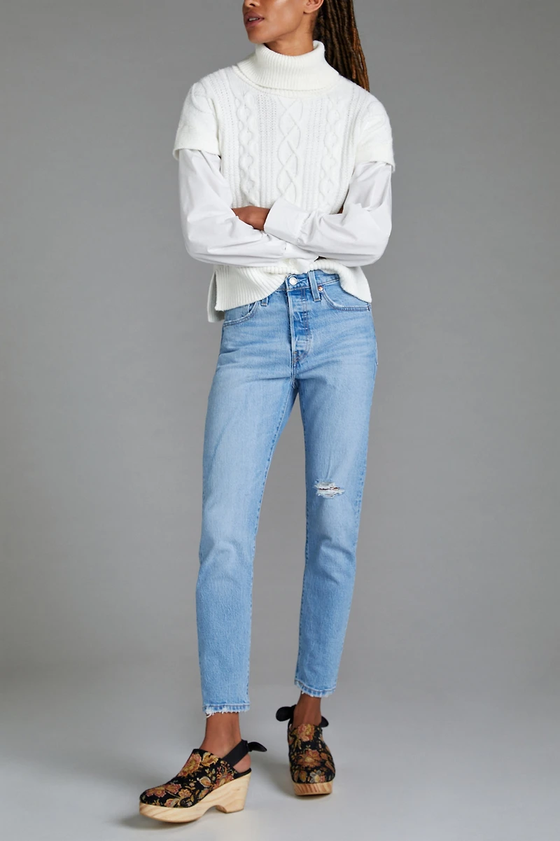 Design History Layered Cable-Knit Sweater Tee