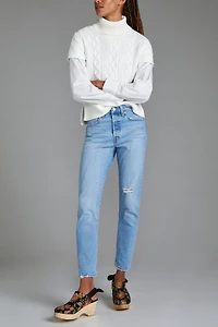 Design History Layered Cable-Knit Sweater Tee