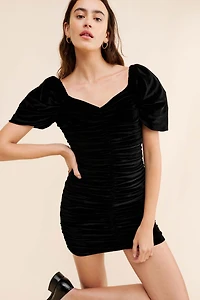 Hutch Ruched Puff-Sleeved Mini Dress