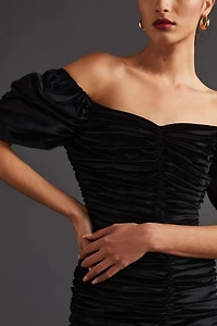 Hutch Ruched Puff-Sleeved Mini Dress