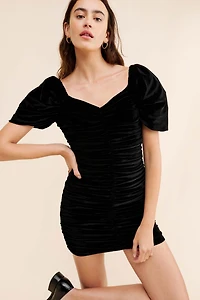 Hutch Ruched Puff-Sleeved Mini Dress