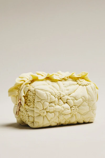 By Anthropologie Dahlia Quilted Cotton Travel Cosmetic Pouch
