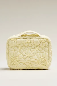 By Anthropologie Quilted Floral Hanging Cosmetic Bag