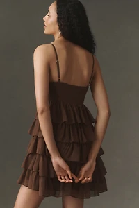 BHLDN Crochet Ruffle Mini Dress