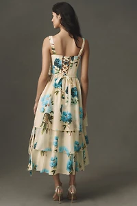 BHLDN Bustier Tiered Maxi Dress