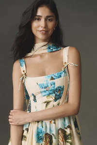 BHLDN Bustier Tiered Maxi Dress