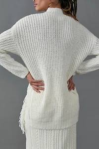 Line + Dot Fringed Tunic Sweater